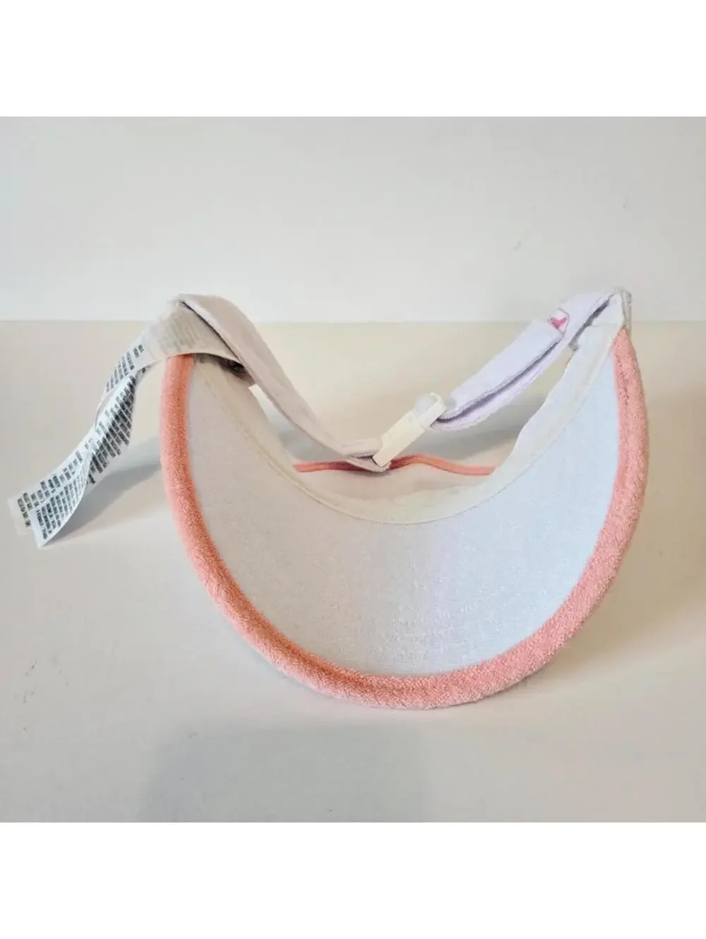 Walt Disney World Park White and Pink Terry Cloth Visor